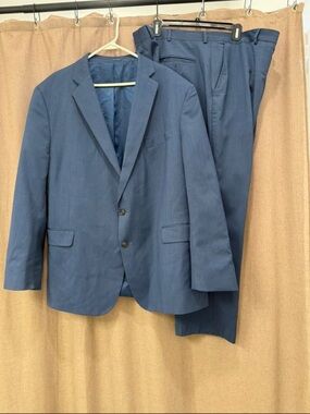 Stafford Men's Slate Blue Two-Piece Suit Jacket & Pants